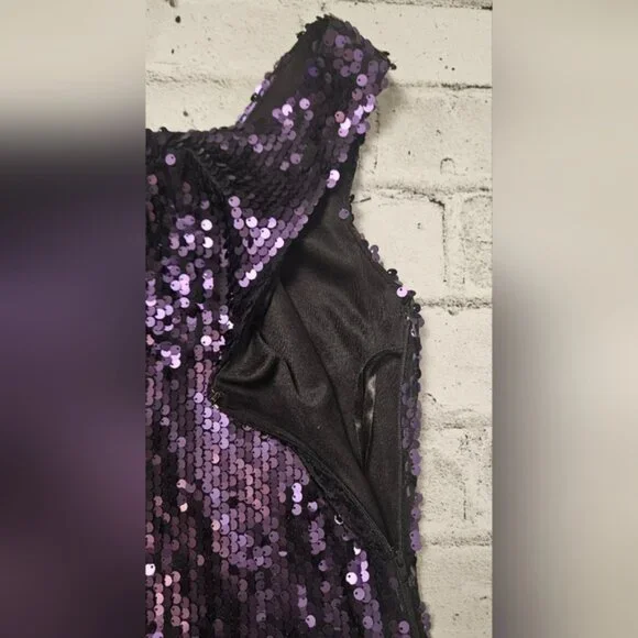 Ricki’s Purple Sequin Cocktail Dress Size 6 Party Sparkle Sleeveless - Picture 5 of 8